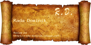 Rada Dominik névjegykártya